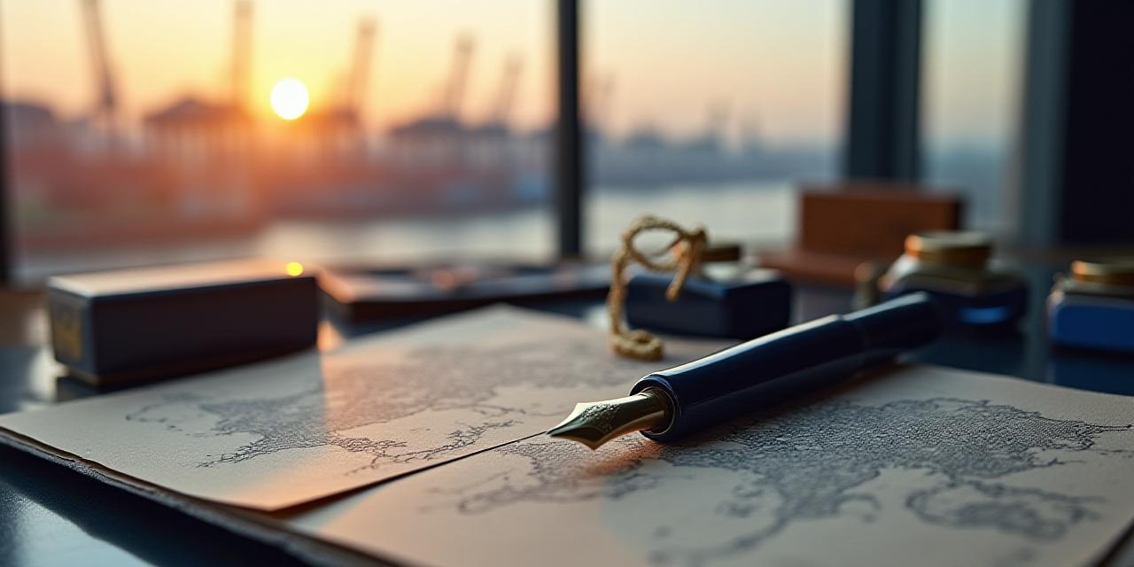 Global shipping logistics and calligraphy parcels